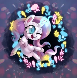 Size: 600x608 | Tagged: safe, artist:themiles, derpibooru import, potion nova, pony, unicorn, my little pony: pony life, colored pupils, cute, female, glowing horn, horn, image, magic, mare, novabetes, one eye open, png, solo