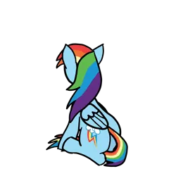 Size: 3840x3840 | Tagged: safe, artist:byteslice, derpibooru import, rainbow dash, pegasus, pony, female, image, looking away, mare, png, simple background, sitting, sitting on tail, solo, transparent background, wings