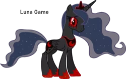 Size: 1000x633 | Tagged: safe, artist:pagiepoppie12345, derpibooru import, edit, princess luna, alicorn, luna game, .exe, blood, blood moon, creepypasta, crown, crying, image, jewelry, moon, png, recolor, regalia, smiling