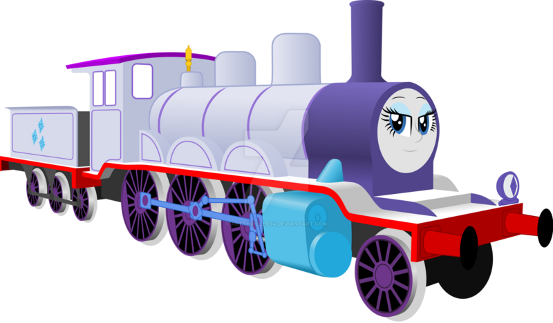 Size: 1280x748 | Tagged: safe, artist:artthriller94, derpibooru import, rarity, equestria girls, deviantart watermark, image, inanimate tf, locomotive, not salmon, obtrusive watermark, png, thomas the tank engine, train, trainified, transformation, wat, watermark, why