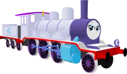 Size: 1280x748 | Tagged: safe, artist:artthriller94, derpibooru import, rarity, equestria girls, deviantart watermark, image, inanimate tf, locomotive, not salmon, obtrusive watermark, png, thomas the tank engine, train, trainified, transformation, wat, watermark, why