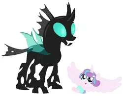 Size: 601x472 | Tagged: safe, artist:hubfanlover678, derpibooru import, princess flurry heart, thorax, alicorn, changedling, changeling, pony, duo, female, image, male, male and female, png, simple background, white background
