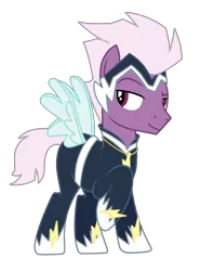 Size: 1424x1800 | Tagged: safe, artist:moonlightthegriffon, derpibooru import, loganberry, zapp, earth pony, pony, background pony, base used, clothes, costume, fake wings, friendship student, image, male, nightmare night costume, png, power ponies, simple background, solo, stallion, transparent background