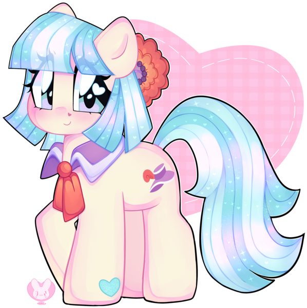 Size: 2989x3000 | Tagged: safe, artist:bunxl, derpibooru import, coco pommel, earth pony, pony, blushing, cocobetes, cute, eye clipping through hair, female, heart eyes, image, mare, png, shy, simple background, solo, transparent background, wingding eyes