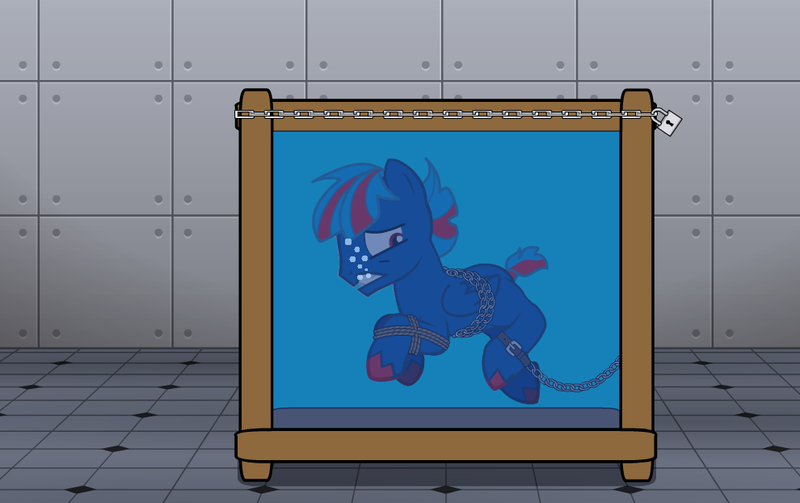 Size: 990x622 | Tagged: safe, derpibooru import, oc, oc:hellfire, human, pegasus, pony, pony creator, asphyxiation, bdsm, bondage, bound, box, breathplay, bubble, chains, colt, drowning, foal, humanized, image, male, peril, png, rope, rope bondage, slave, story included, tied, underwater, water, water tank, wings, young