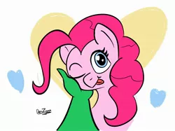 Size: 2732x2048 | Tagged: safe, derpibooru import, pinkie pie, oc, oc:anon, earth pony, human, pony, :p, cute, diapinkes, human on pony petting, image, jpeg, offscreen character, petting, pov, tongue out