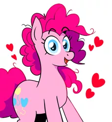 Size: 1274x1393 | Tagged: safe, artist:cassettepony, artist:cassettepunk, edit, editor:edits of hate, pinkie pie, earth pony, pony, chest fluff, cute, heart, image, looking at you, png, shark teeth, simple background, smiling, solo, white background