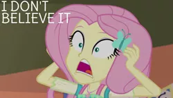 Size: 1280x720 | Tagged: safe, derpibooru import, edit, edited screencap, editor:quoterific, screencap, fluttershy, equestria girls, equestria girls series, fluttershy's butterflies, female, fluttershy's butterflies: rainbow dash, geode of fauna, hairpin, image, jewelry, jpeg, magical geodes, necklace, open mouth, shocked, shocked expression, solo, wide eyes
