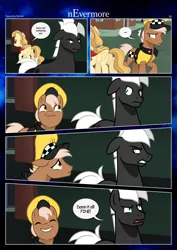 Size: 3259x4607 | Tagged: safe, artist:estories, derpibooru import, oc, oc:alice goldenfeather, oc:möbius, unofficial characters only, earth pony, pony, unicorn, comic:nevermore, ..., :3, image, png, silly face, speech bubble, taxi pony