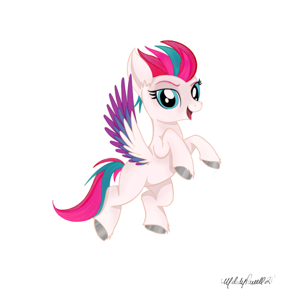 Size: 1024x1024 | Tagged: safe, artist:caliunicalien, derpibooru import, zipp storm, pegasus, pony, colored wings, female, g5, g5 to g4, image, looking at you, mare, multicolored wings, open mouth, png, signature, simple background, solo, transparent background, unshorn fetlocks, wings