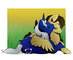 Size: 1470x1205 | Tagged: safe, artist:nynehells, derpibooru import, oc, oc:midnight sky, oc:stormwing breeze, pegasus, pony, unicorn, female, hug, image, kissing, lesbian, mare, oc x oc, png, shipping, winghug, wings