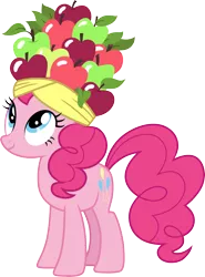 Size: 3000x4056 | Tagged: safe, artist:cloudyglow, derpibooru import, pinkie pie, bats!, .ai available, fruit hat, hat, image, png, solo, vector