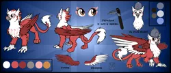 Size: 1280x549 | Tagged: safe, derpibooru import, oc, oc:bobbie, gryphon, eared griffon, female, griffish isles, image, png, reference sheet