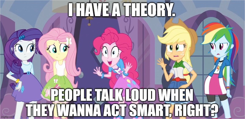 Size: 1024x499 | Tagged: safe, derpibooru import, applejack, fluttershy, pinkie pie, rainbow dash, rarity, equestria girls, equestria girls (movie), band geeks, caption, exploitable meme, image, image macro, imgflip, jpeg, meme, pinkie has a crazy idea, spongebob squarepants, text