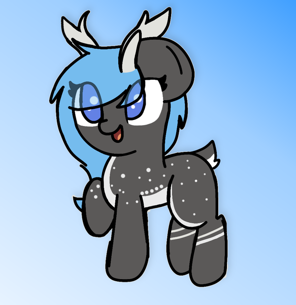 Size: 986x1014 | Tagged: safe, artist:two2sleepy, derpibooru import, oc, oc:nappy, deer, pony, :d, image, png, solo