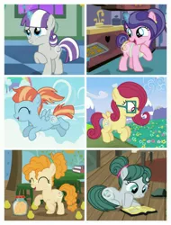 Size: 3106x4096 | Tagged: safe, artist:razorbladetheunicron, derpibooru import, edit, cloudy quartz, cookie crumbles, pear butter, posey shy, twilight velvet, windy whistles, earth pony, pegasus, pony, unicorn, base used, book, cookie, cute, cutiespark, female, filly, food, freckles, high res, image, jpeg, mom six, mother, pear, rock, younger