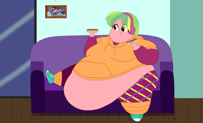 Size: 16507x10021 | Tagged: suggestive, artist:deathsoul 66, deleted from derpibooru, derpibooru import, lemon zest, equestria girls, equestria girls series, bbw, belly, belly button, big belly, big breasts, breasts, chubby cheeks, couch, crystal prep, double chin, fat, fat boobs, fat edit, female, food, hot dog, huge belly, huge breasts, image, impossibly large belly, impossibly large breasts, meat, morbidly obese, obese, png, sausage, ssbbw, weight gain