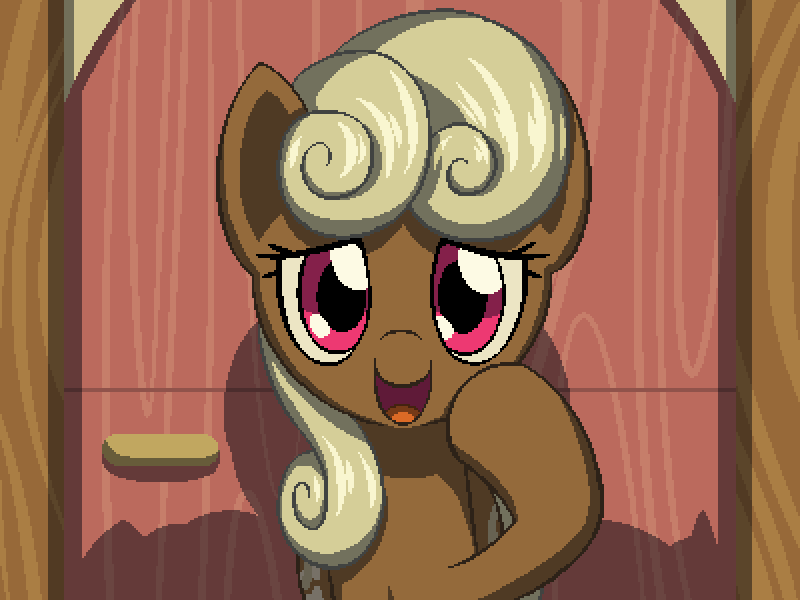 Size: 800x600 | Tagged: safe, artist:rangelost, derpibooru import, sunny smiles, earth pony, pony, cyoa:d20 pony, door, female, image, mare, png, solo