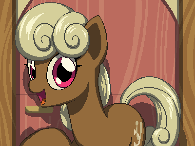 Size: 800x600 | Tagged: safe, artist:rangelost, derpibooru import, sunny smiles, earth pony, pony, cyoa:d20 pony, door, female, image, looking at you, mare, png, solo, talking to viewer