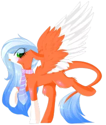 Size: 2253x2662 | Tagged: safe, artist:mediasmile666, derpibooru import, oc, unofficial characters only, pegasus, pony, :p, clothes, female, floppy ears, image, leonine tail, looking at you, mare, png, profile, scarf, simple background, socks (coat marking), solo, spread wings, tongue out, transparent background, two toned wings, wings