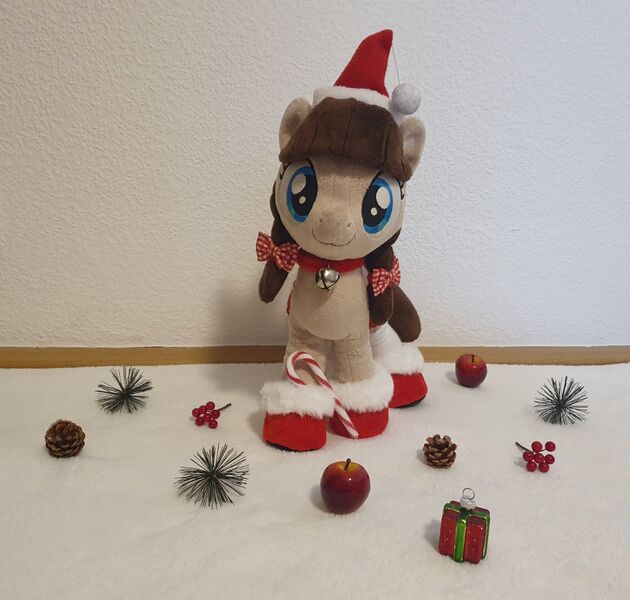 Size: 1280x1220 | Tagged: safe, derpibooru import, oc, oc:connie bloom, christmas, cute, euro bronycon, holiday, image, irl, jpeg, photo, plushie