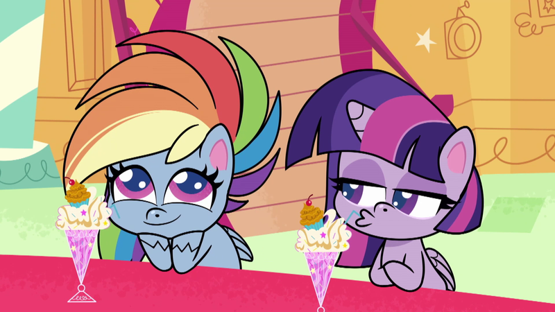 Size: 1920x1080 | Tagged: safe, derpibooru import, screencap, rainbow dash, twilight sparkle, alicorn, pegasus, pony, my little pony: pony life, spoiler:pony life s02e21, image, playwright or wrong, png