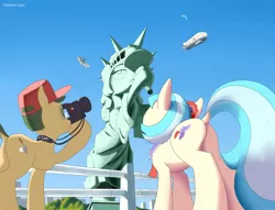 Size: 3488x2664 | Tagged: safe, artist:vinilyart, derpibooru import, coco pommel, earth pony, pony, butt, dock, female, high res, image, mare, png, statue of liberty