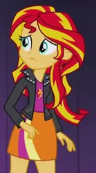 Size: 319x575 | Tagged: safe, derpibooru import, screencap, sunset shimmer, equestria girls, rainbow rocks, cropped, image, jpeg, solo