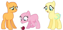 Size: 1120x540 | Tagged: safe, artist:shiibases, derpibooru import, oc, unofficial characters only, earth pony, pegasus, pony, bats!, apple, bald, base, earth pony oc, eyelashes, food, image, open mouth, pegasus oc, png, simple background, transparent background, wings, worried