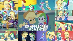 Size: 1975x1111 | Tagged: safe, derpibooru import, edit, edited screencap, editor:quoterific, screencap, applejack, curly winds, rainbow dash, some blue guy, a photo booth story, a queen of clubs, blue crushed, constructive criticism, eqg summertime shorts, equestria girls, equestria girls (movie), equestria girls series, fluttershy's butterflies, friendship games, legend of everfree, perfect day for fun, rainbow rocks, raise this roof, rollercoaster of friendship, sunset's backstage pass!, spoiler:eqg series (season 2), appledash, applejack's hat, bass guitar, belt, book, camp everfree outfits, clothes, constructive criticism: rainbow dash, controller, cowboy hat, crossed arms, cutie mark, cutie mark on clothes, denim skirt, duo, duo female, equestria land, eyes closed, female, geode of super speed, geode of super strength, hat, helping twilight win the crown, hoodie, image, jewelry, lesbian, lip bite, magical geodes, male, music festival outfit, musical instrument, necklace, one eye closed, open mouth, pajamas, png, school bus, shipping, skirt, smiling, surfboard, wink