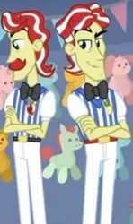Size: 1920x3251 | Tagged: safe, derpibooru import, screencap, flam, flim, equestria girls, equestria girls series, rollercoaster of friendship, cropped, crossed arms, duo, duo male, flim flam brothers, image, jpeg, male, photo booth (song)