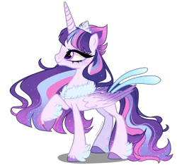 Size: 1600x1500 | Tagged: safe, artist:gihhbloonde, derpibooru import, oc, alicorn, hybrid, female, image, magical lesbian spawn, offspring, parent:queen novo, parent:twilight sparkle, png, simple background, solo, transparent background