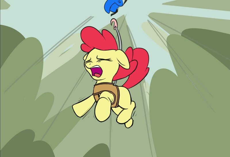 Size: 1023x699 | Tagged: safe, artist:wenni, derpibooru import, apple bloom, pony, the cutie mark chronicles, falling, female, filly, image, jpeg, solo