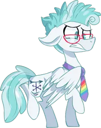 Size: 570x718 | Tagged: safe, artist:blurry-kun, derpibooru import, feather flatterfly, pegasus, pony, the summer sun setback, floppy ears, image, male, no pupils, png, simple background, solo, stallion, transparent background