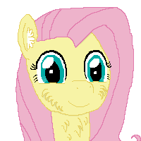 Size: 200x200 | Tagged: safe, artist:starlight sword, derpibooru import, fluttershy, pegasus, pony, bust, cheek fluff, chest fluff, derpibooru exclusive, ear fluff, female, image, mare, pixel art, pixelorama, png, portrait, simple background, smiling, solo, transparent background