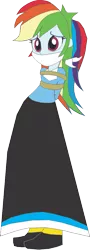 Size: 337x933 | Tagged: safe, artist:caido58, derpibooru import, rainbow dash, equestria girls, clothes, image, long skirt, png, skirt, solo, western