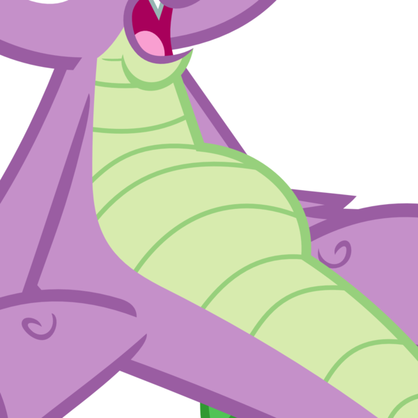 Size: 1333x1333 | Tagged: safe, artist:porygon2z, derpibooru import, edit, vector edit, spike, dragon, belly, cropped, image, lying down, open mouth, pictures of bellies, png, simple background, solo, transparent background, vector
