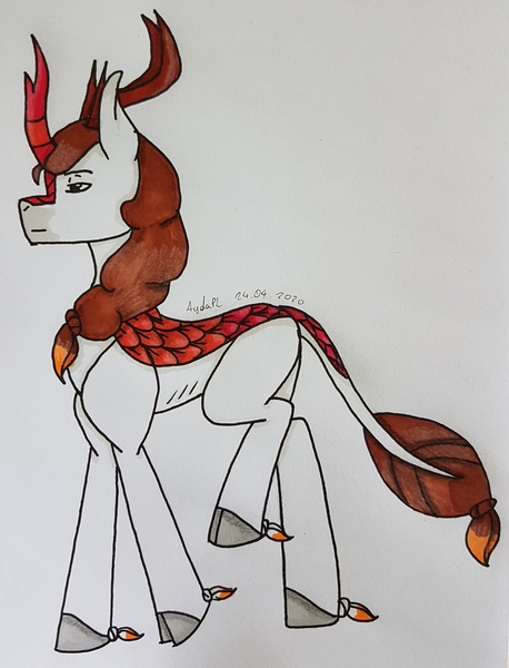 Size: 2525x3305 | Tagged: safe, artist:agdapl, derpibooru import, kirin, crossover, image, jpeg, kirinified, male, scout, signature, solo, species swap, team fortress 2, traditional art