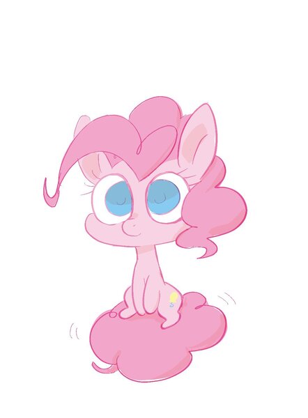 Size: 1087x1477 | Tagged: safe, artist:noupu, derpibooru import, pinkie pie, earth pony, pony, big eyes, chibi, cute, diapinkes, female, image, jpeg, mare, simple background, solo, white background