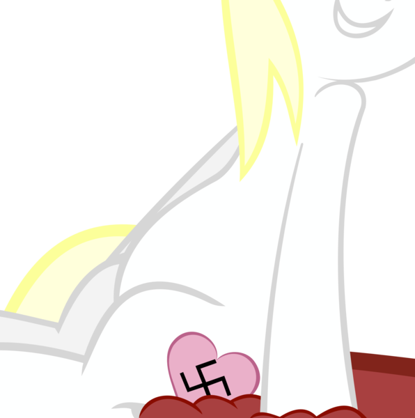 Size: 1985x1997 | Tagged: safe, artist:accu, derpibooru import, edit, vector edit, oc, oc:aryanne, earth pony, pony, belly, cropped, image, nazi, pictures of bellies, png, simple background, sitting, smiling, solo, transparent background, vector