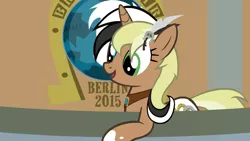 Size: 1280x720 | Tagged: safe, derpibooru import, screencap, oc, oc:unity (brony fair), 2015, brony fair, image, mascot, png, youtube link