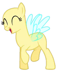 Size: 525x646 | Tagged: safe, artist:shiibases, derpibooru import, oc, unofficial characters only, pegasus, pony, bald, base, eyelashes, female, image, mare, open mouth, pegasus oc, png, raised hoof, smiling, solo, wings