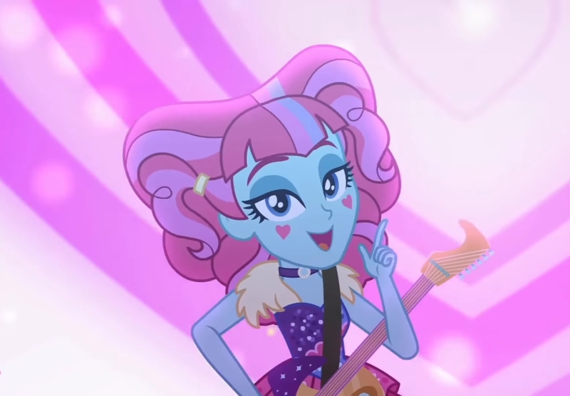 Size: 1035x719 | Tagged: safe, derpibooru import, screencap, kiwi lollipop, equestria girls, equestria girls series, sunset's backstage pass!, spoiler:eqg series (season 2), cute, female, guitar, image, jpeg, k-lo, k-lo betes, musical instrument, solo, true original (song)