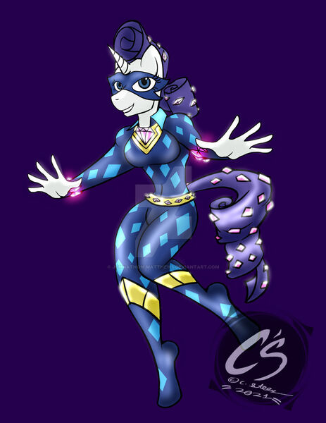 Size: 1024x1326 | Tagged: safe, artist:adhiguna, artist:johnathon-matthews, derpibooru import, radiance, rarity, anthro, human, unicorn, deviantart watermark, furry, hero, heroine, humanized, image, jewelry, jpeg, obtrusive watermark, power ponies, watermark