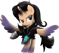 Size: 9145x8197 | Tagged: safe, artist:lincolnbrewsterfan, derpibooru import, oc, oc:true resistance, ponified, unofficial characters only, alicorn, pony, fallout equestria, my little pony: the movie, .svg available, absurd resolution, alicorn oc, biker jacket, clothes, colored wings, confidence, confident, confidential, derpibooru exclusive, determination, determined, determined face, determined look, determined smile, eyebrows, female, gradient hooves, gradient wings, gun, handgun, horn, image, inkscape, jacket, leather jacket, leg guards, lidded eyes, looking back, mane, mare, mod, movie accurate, pipbuck, pistol, png, relentless sorrow (psalm's handgun), revolver, shading, shield, smiling, solo, solo female, spread wings, straightjacket, tail, vector, weapon, wings