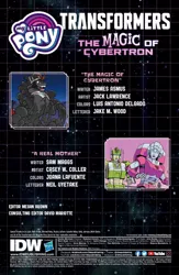 Size: 994x1528 | Tagged: safe, artist:caseycoller, artist:jack lawrence, derpibooru import, idw, king sombra, unicorn, spoiler:comic, arcee, autobot, crossover, greenlight, image, jpeg, male, the magic of cybertron, transformers