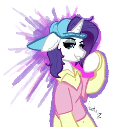 Size: 1000x1000 | Tagged: safe, artist:nootaz, derpibooru import, rarity, friendship university, alternate hairstyle, disguise, image, plainity, png