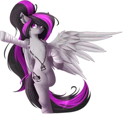 Size: 2526x2374 | Tagged: safe, artist:mediasmile666, derpibooru import, oc, unofficial characters only, pegasus, pony, bandage, ear piercing, earring, female, image, jewelry, mare, pendant, piercing, png, simple background, solo, transparent background
