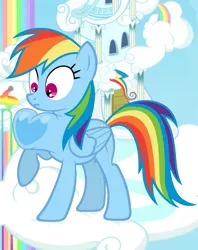 Size: 1900x2400 | Tagged: safe, artist:brightening wheels, derpibooru import, rainbow dash, pegasus, fanfic, cardiophilia, fanfiction art, flying, heart, heart pounding, heartbeat, image, png, solo, story included, wings
