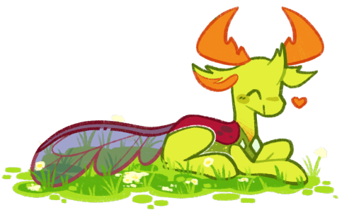 Size: 500x304 | Tagged: safe, artist:bumblesnail-art, derpibooru import, thorax, changedling, changeling, cute, eyes closed, floating heart, heart, image, lying down, male, png, prone, simple background, smiling, solo, thorabetes, transparent background